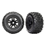 Traxxas TRA9672 Traxxas 3.8" Black 5-Spoke Wheels & Sledgehammer Tires (2)