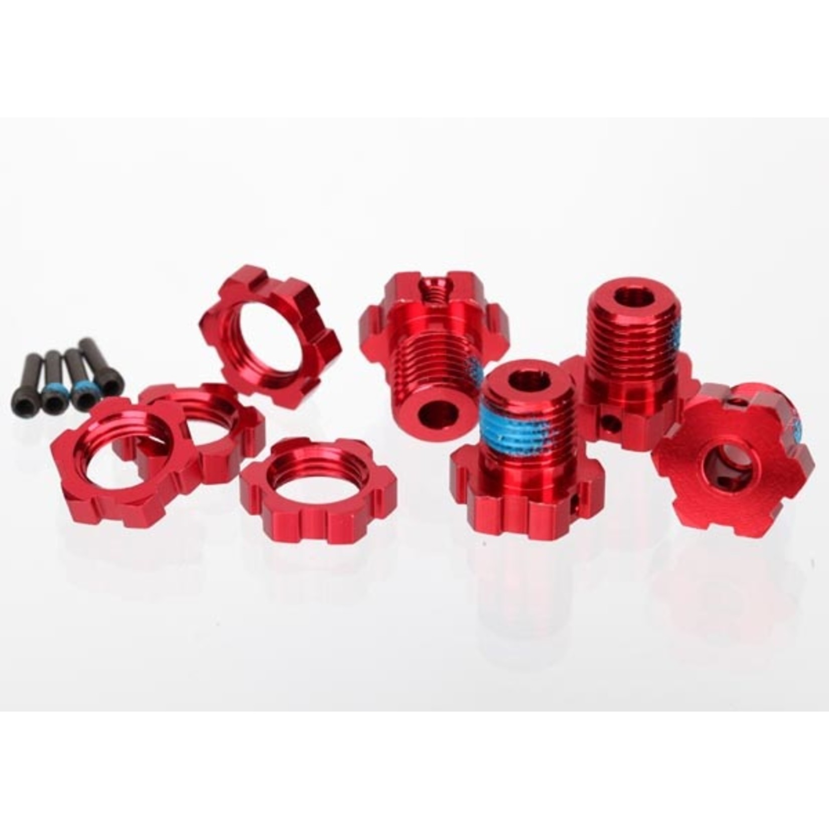 Traxxas TRA5353R Traxxas 17 mm Red Aluminum Splined Wheel Hubs & Nuts (4)