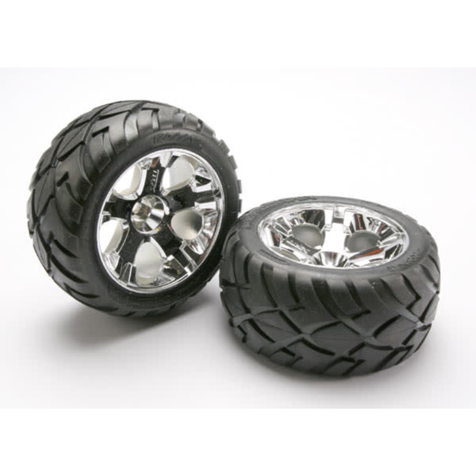 Traxxas TRA5576R Traxxas All-Star 2.8" Chrome Wheels & Anaconda Tires (2)