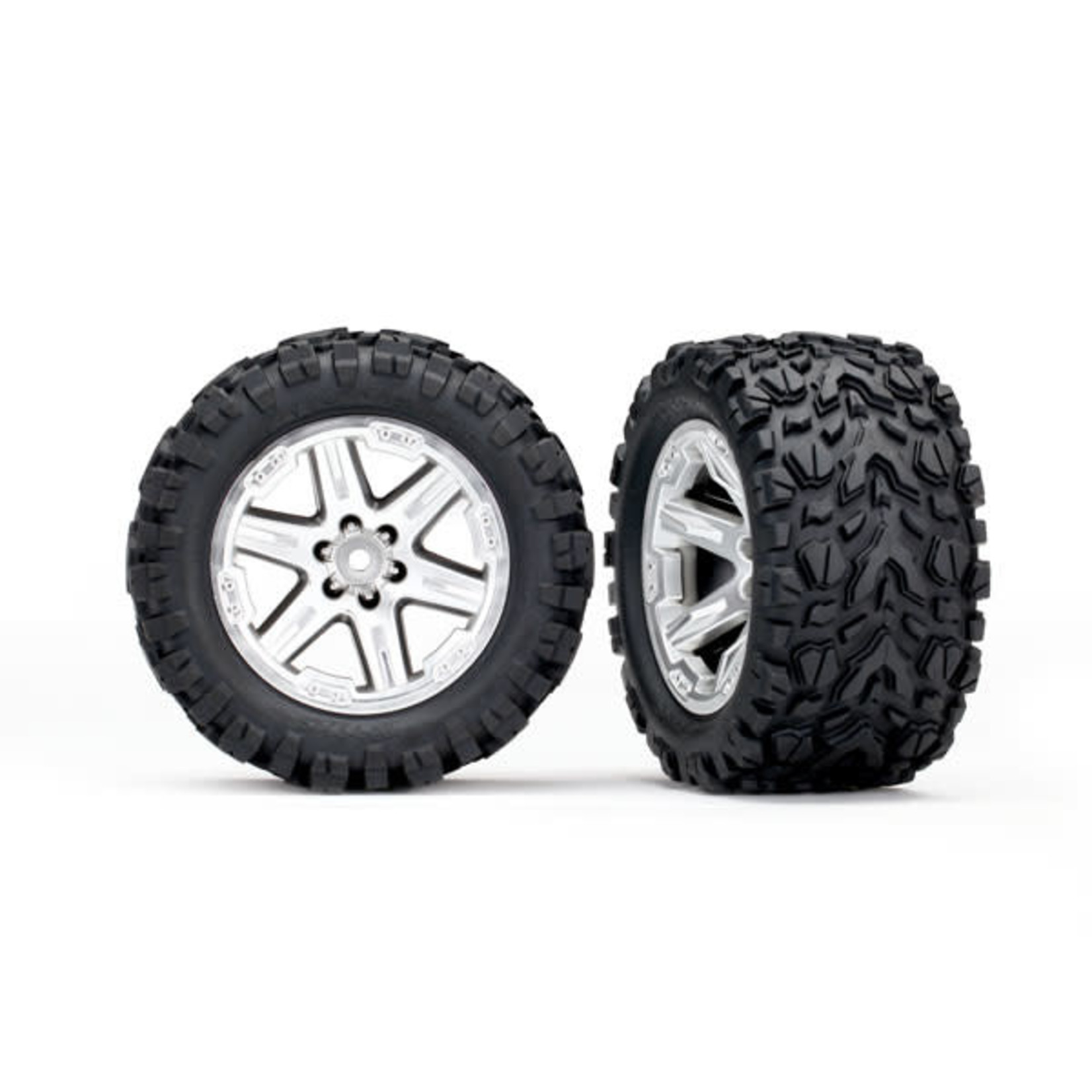 Traxxas TRA6774R Traxxas RXT 2.8" Satin Chrome Wheels & Talon EXT Tires (2)