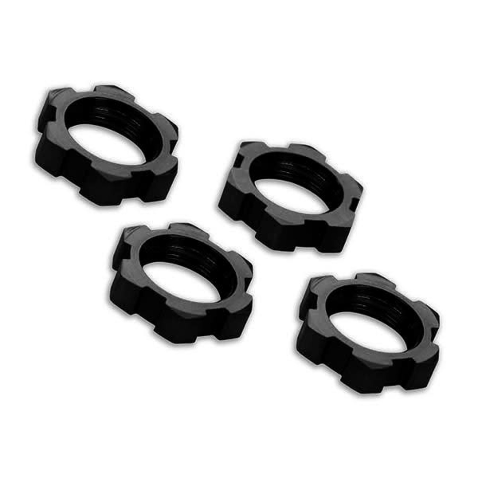 Traxxas TRA7758A Traxxas Serrated 17 mm Black Aluminum Splined Wheel Nuts (4)