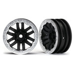 Traxxas TRA8271X Traxxas TRX-4 1.9" Black and Satin Chrome TRX Wheels (2)
