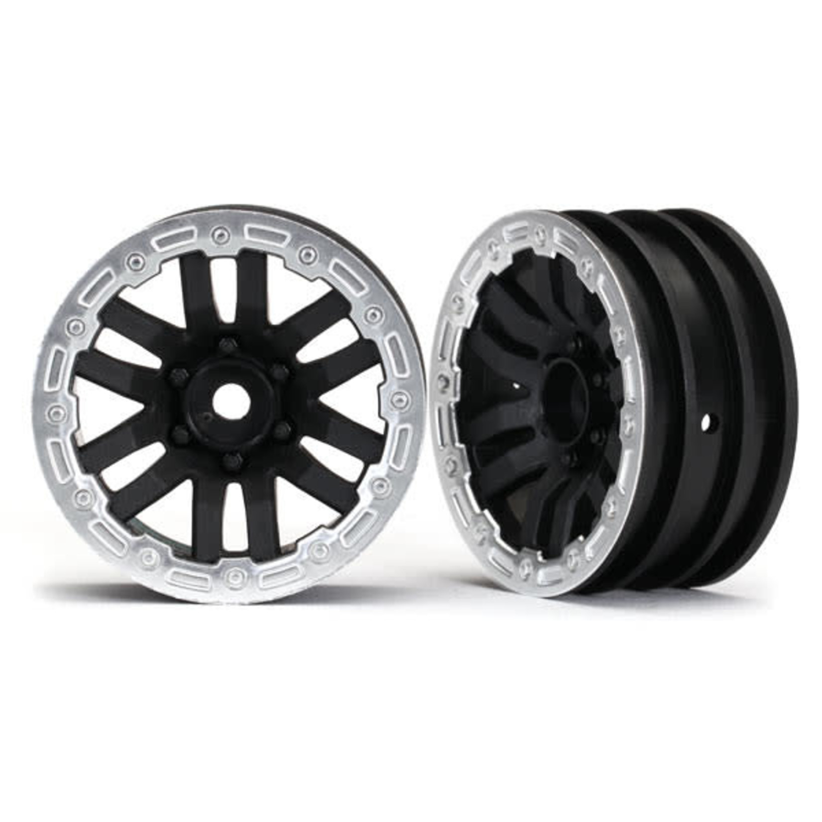 Traxxas TRA8271X Traxxas TRX-4 1.9" Black and Satin Chrome TRX Wheels (2)