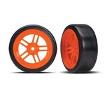 Traxxas TRA8376A Traxxas 4-Tec 1.9" Orange Split-Spoke Front Wheels & Drift Tires (2)