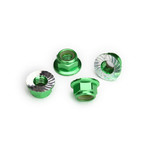 Traxxas TRA8447G Traxxas 5 mm Green Aluminum Serrated Lock Nuts (4)