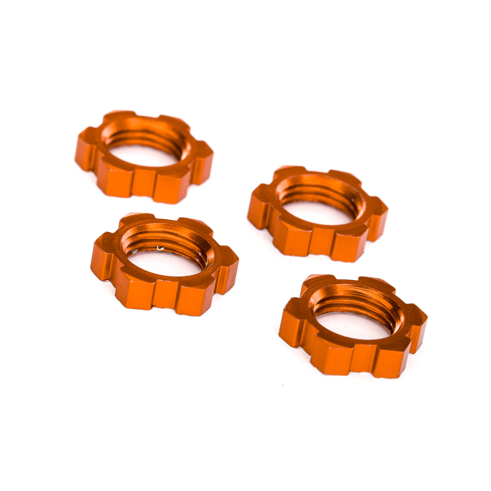 Traxxas TRA7758T Traxxas Serrated 17 mm Orange Aluminum Splined Wheel Nuts (4)
