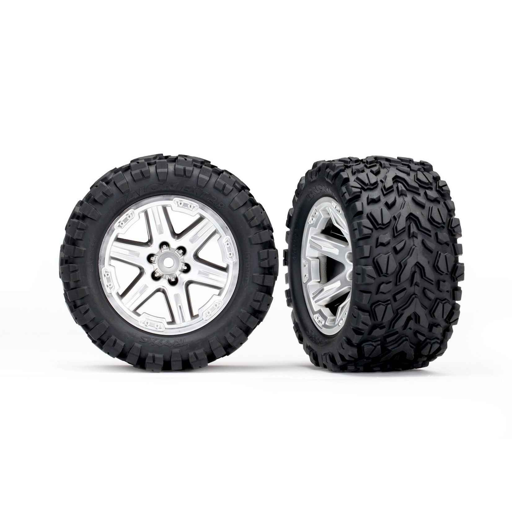 Traxxas TRA6773R Traxxas RXT 2.8" Satin Chrome Wheels & Talon EXT Tires (2)