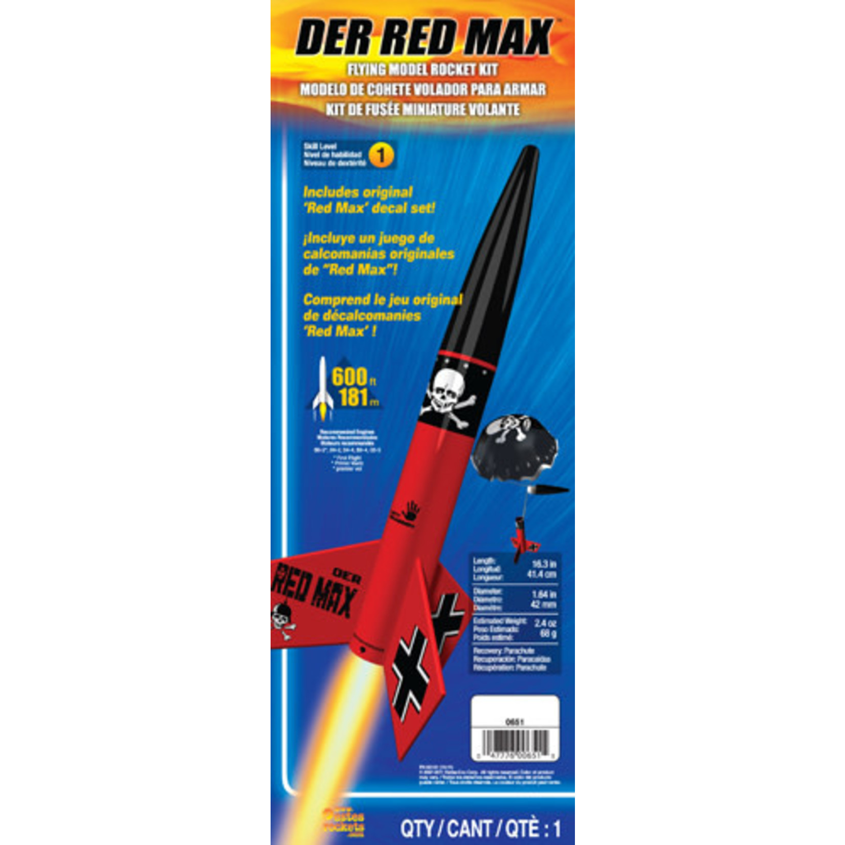 Estes EST0651 Estes Der Red Max Kit Skill Level 1