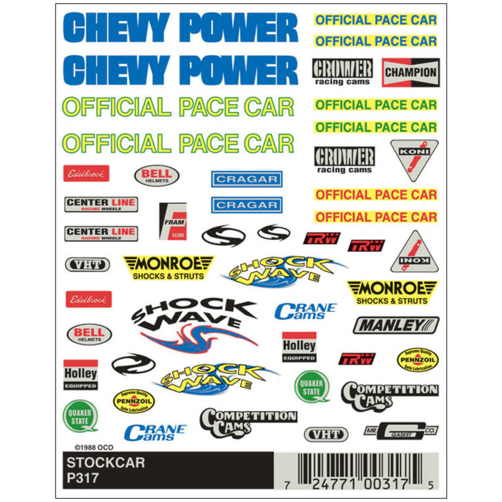 PineCar P317 PineCar NASCAR Decal **