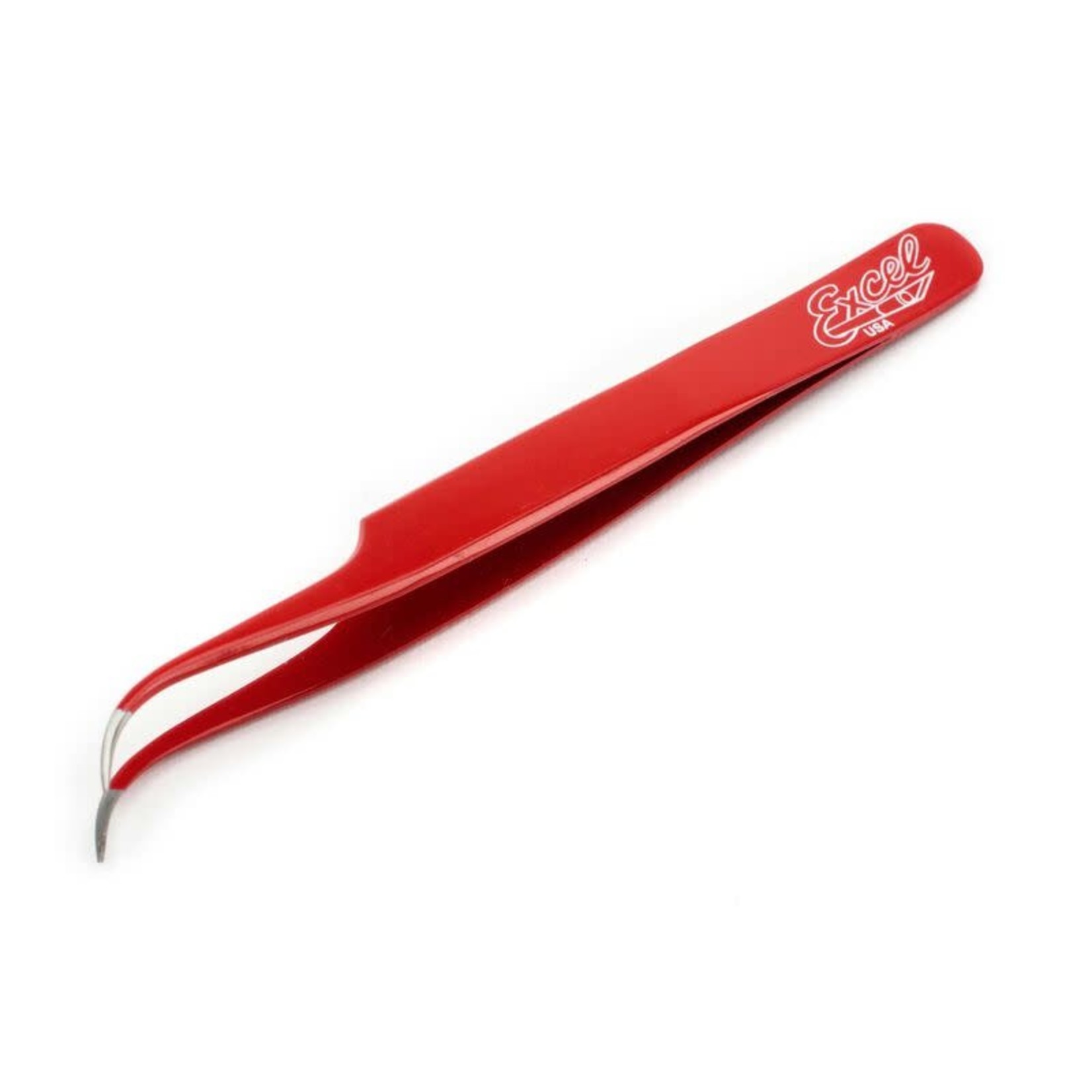 Excel EXL30426 Excel Slant Point Tweezers, Red