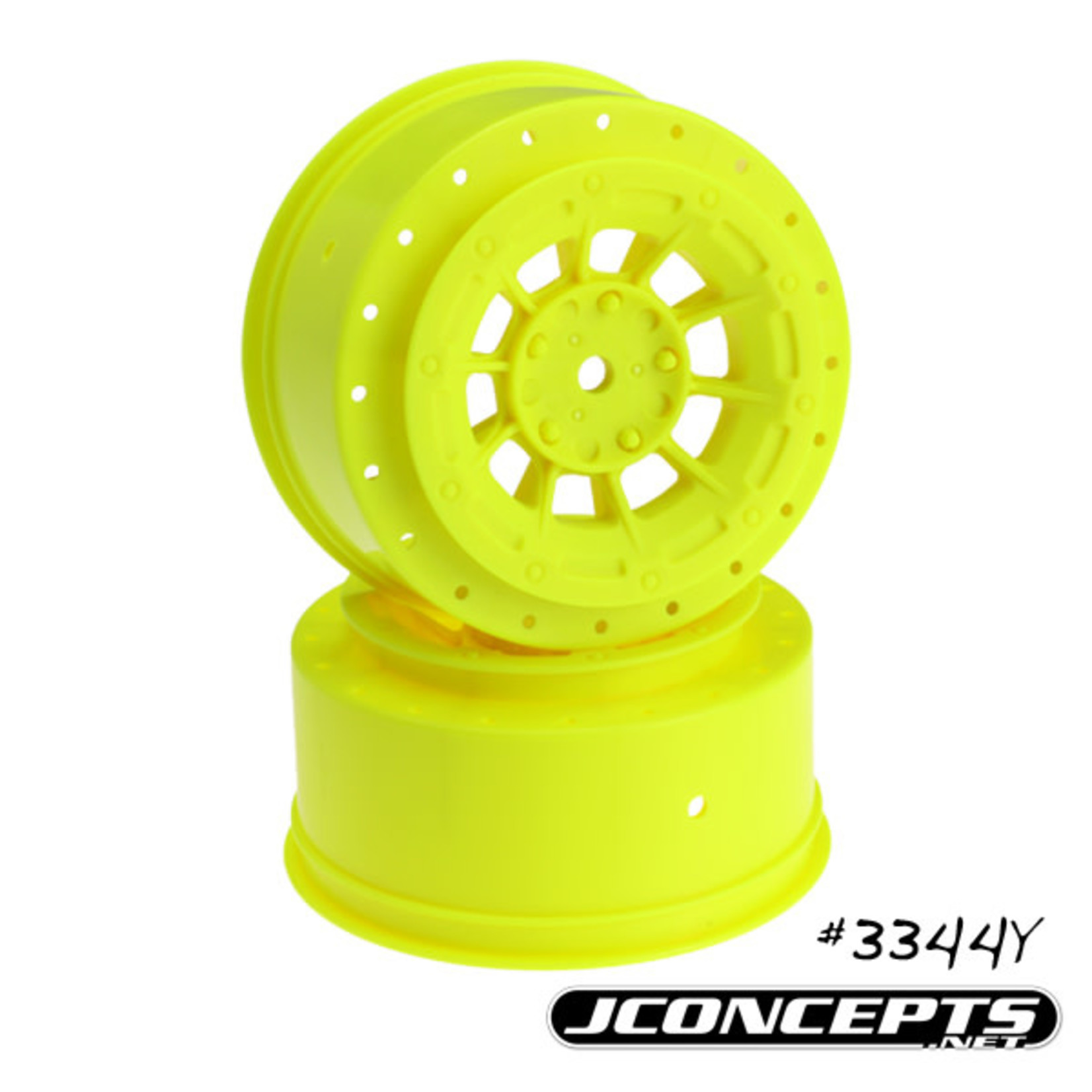 JConcepts JCO3344Y JConcepts 12mm Hex Hazard Short Course Wheels w/3mm Offset (Yellow) (2) (SC5M)