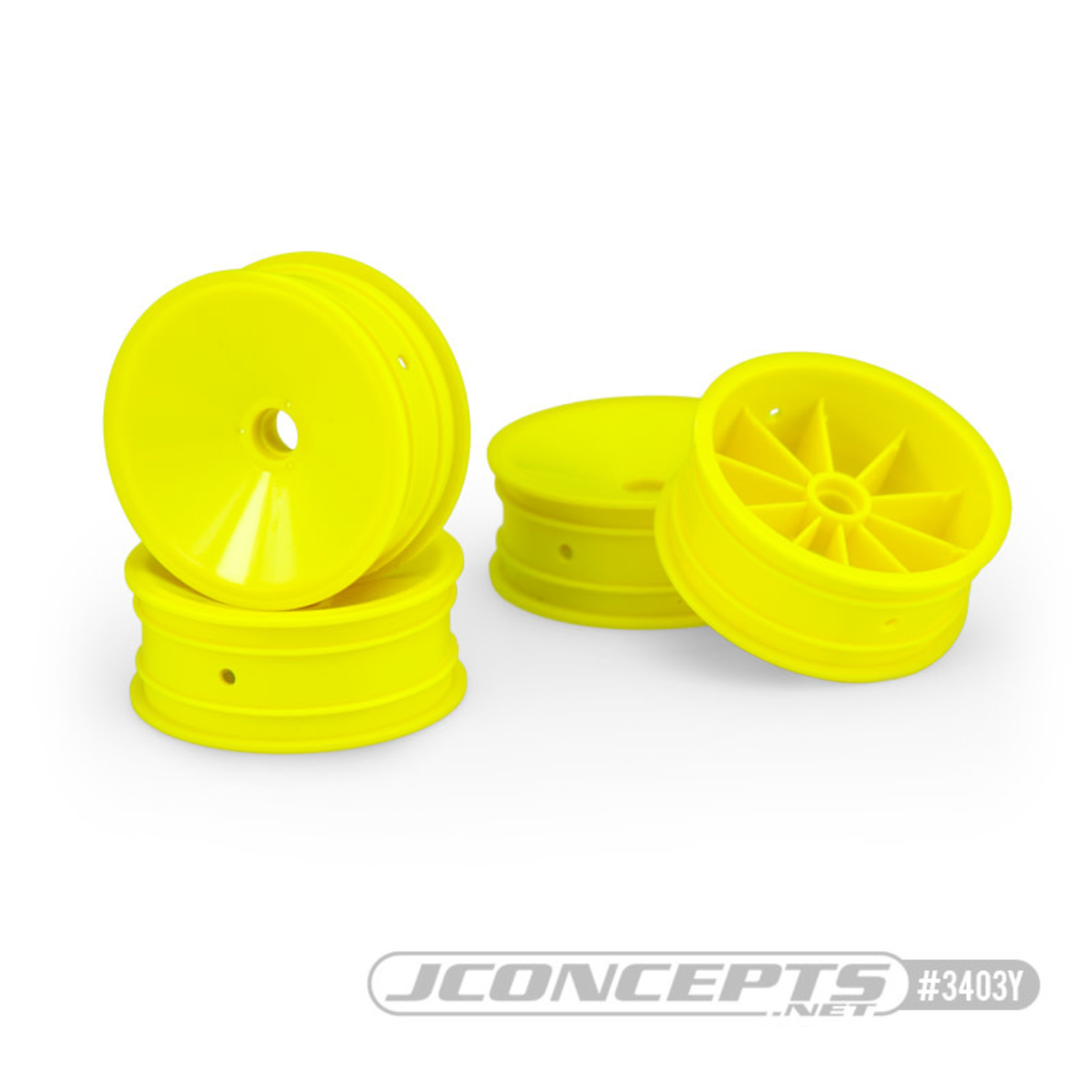 JConcepts JCO3403Y JConcepts Mono 2.2 Bearing Front Wheels (Yellow) (4) (RC10)