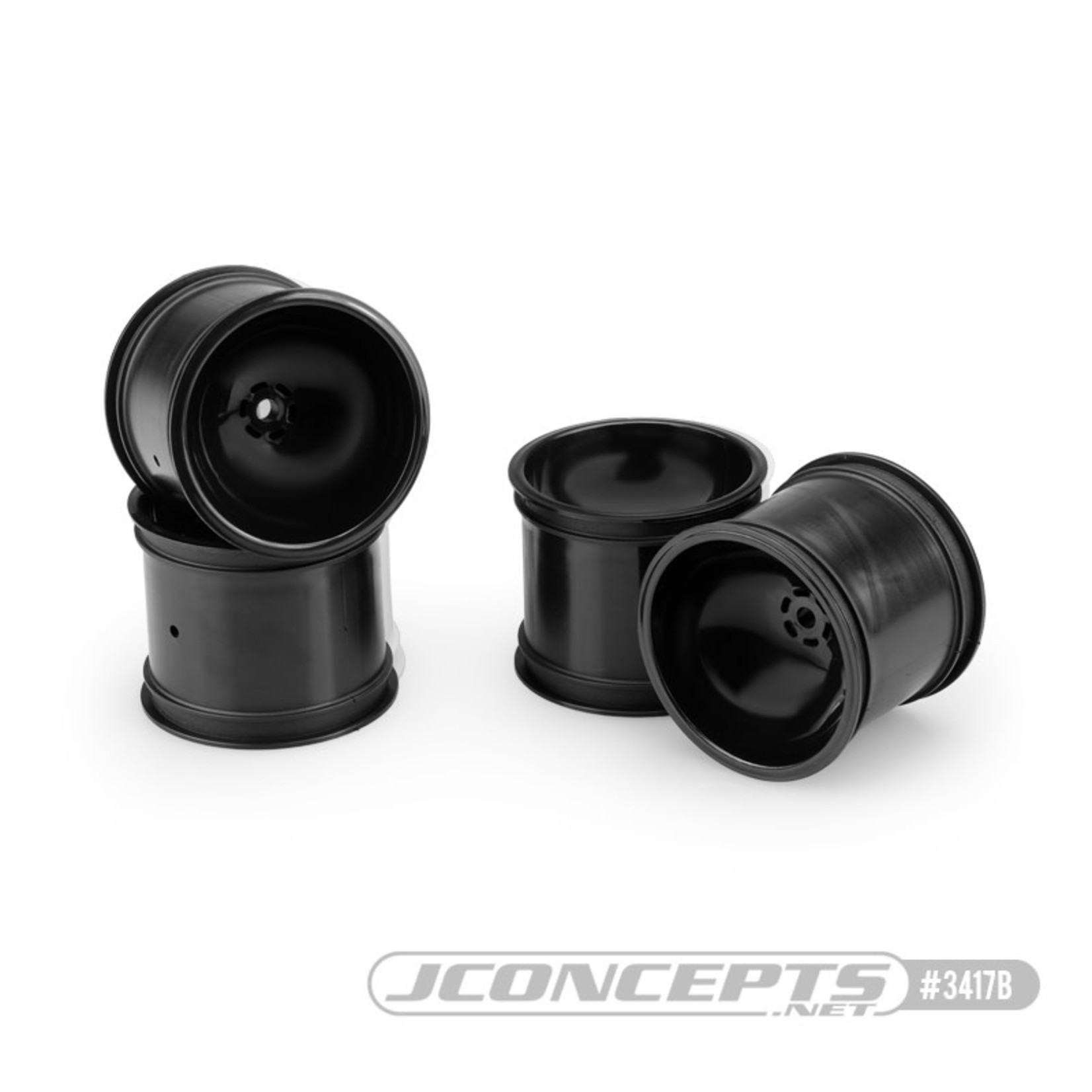 JConcepts JConcepts 12mm Hex 2.2" Super Dish Front Wheel (Black) (4) (Rustler/Stampede)