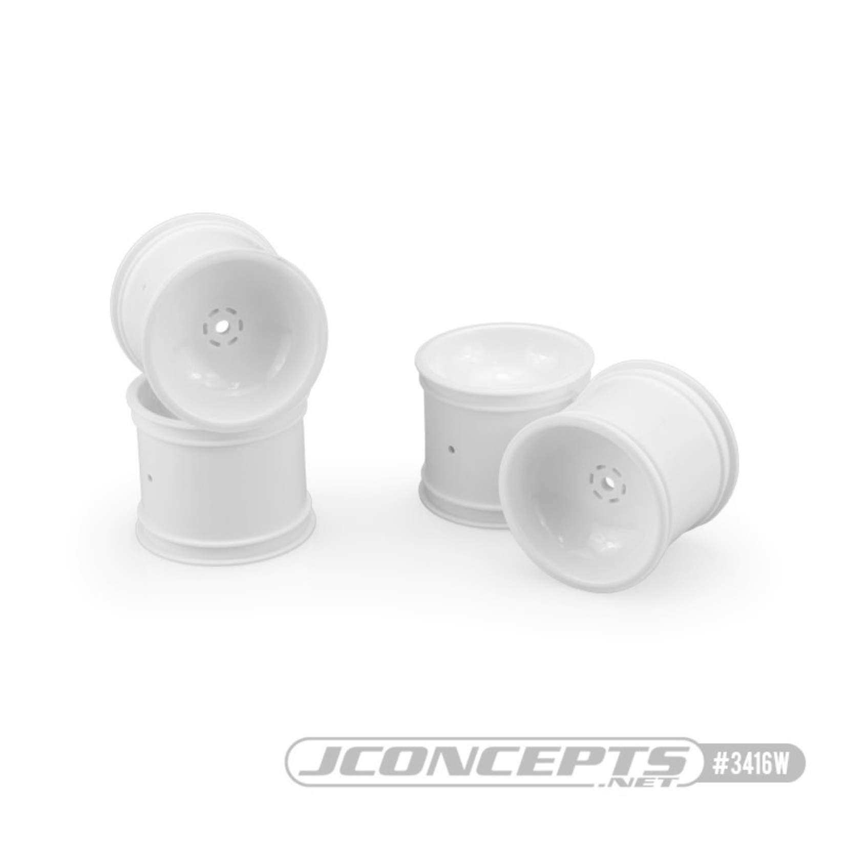 JConcepts JConcepts 12mm Hex 2.2" Super Dish Rear Wheel (White) (4) (Rustler/Stampede)