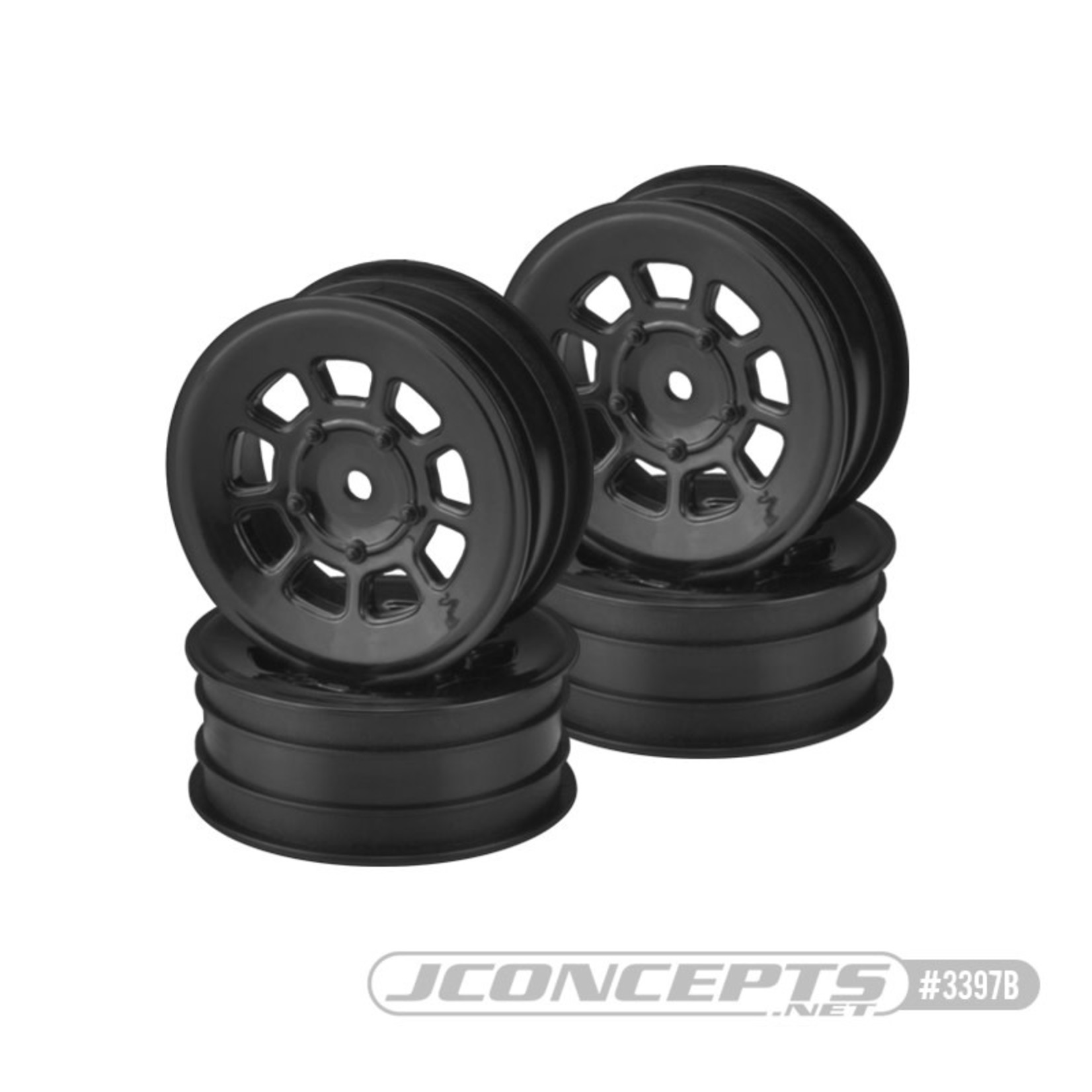 JConcepts JCO3397B JConcepts 9 shot 2.2" front wheel (black) - 4pc