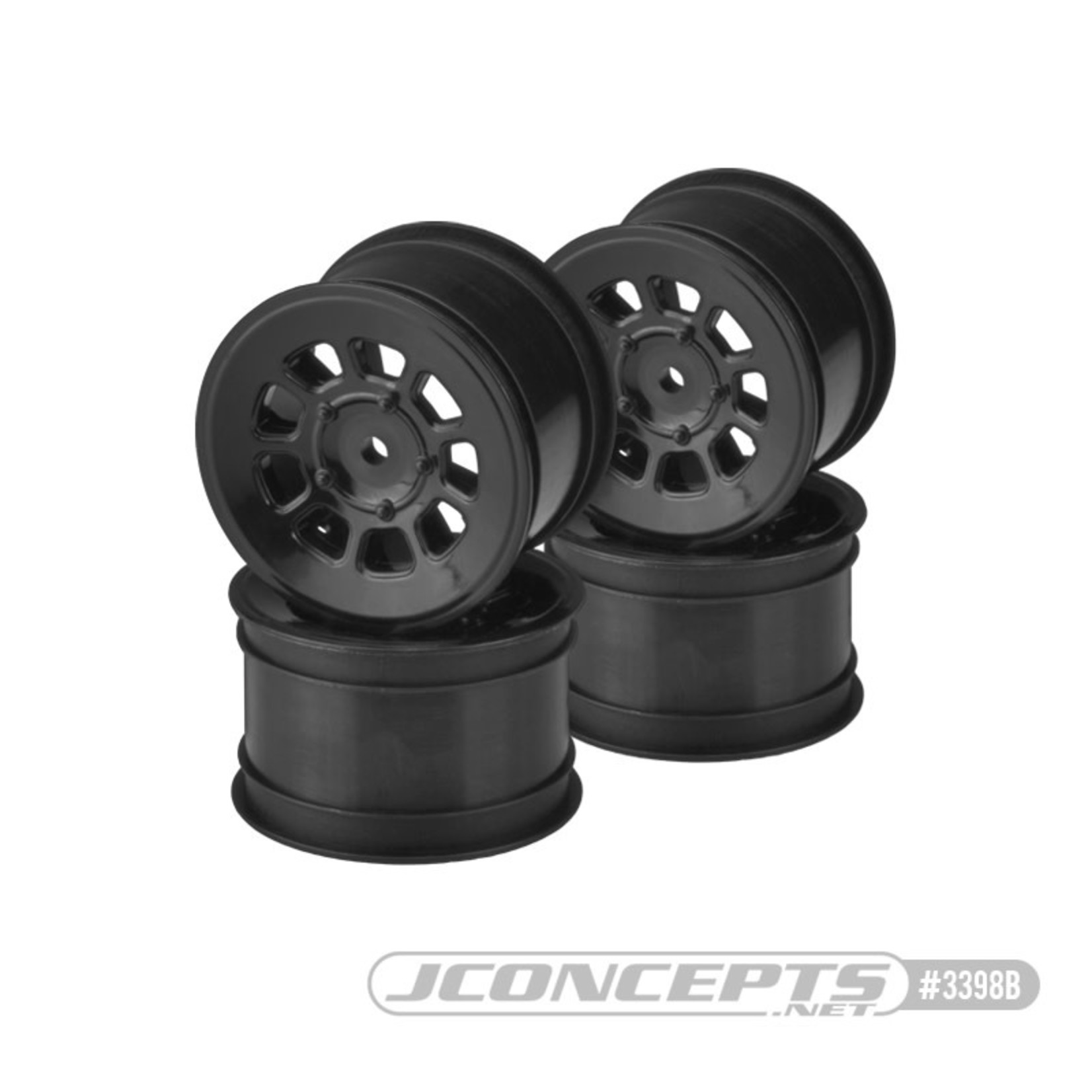 JConcepts JConcepts 9 Shot 2.2 Dirt Oval Rear Wheels (Black) (4) B6.1