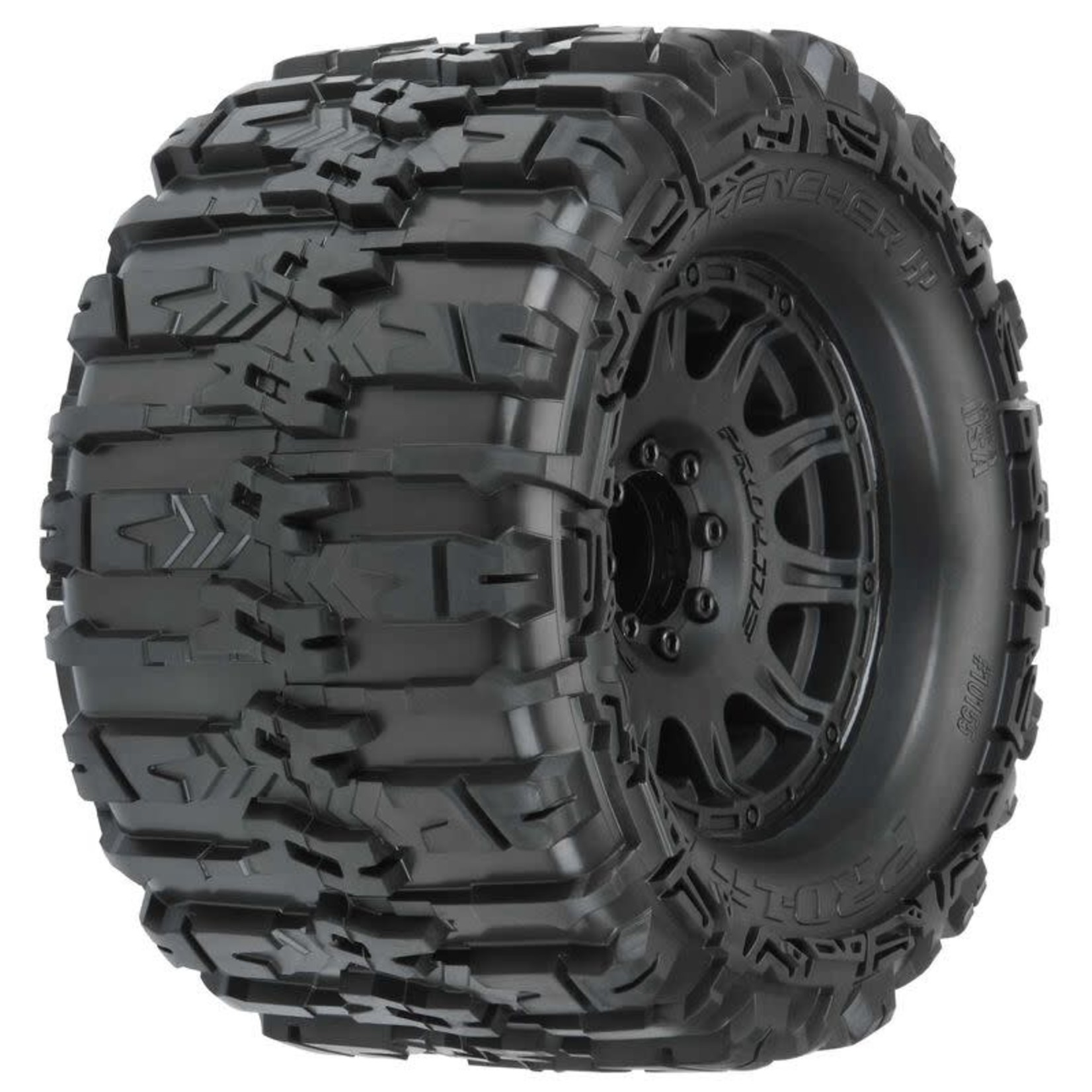 Pro-line Racing PRO1015510 Pro-Line 1/8 Trencher HP BELTED F/R 3.8" MT Tires Mounted 17mm Black  Raid (2)