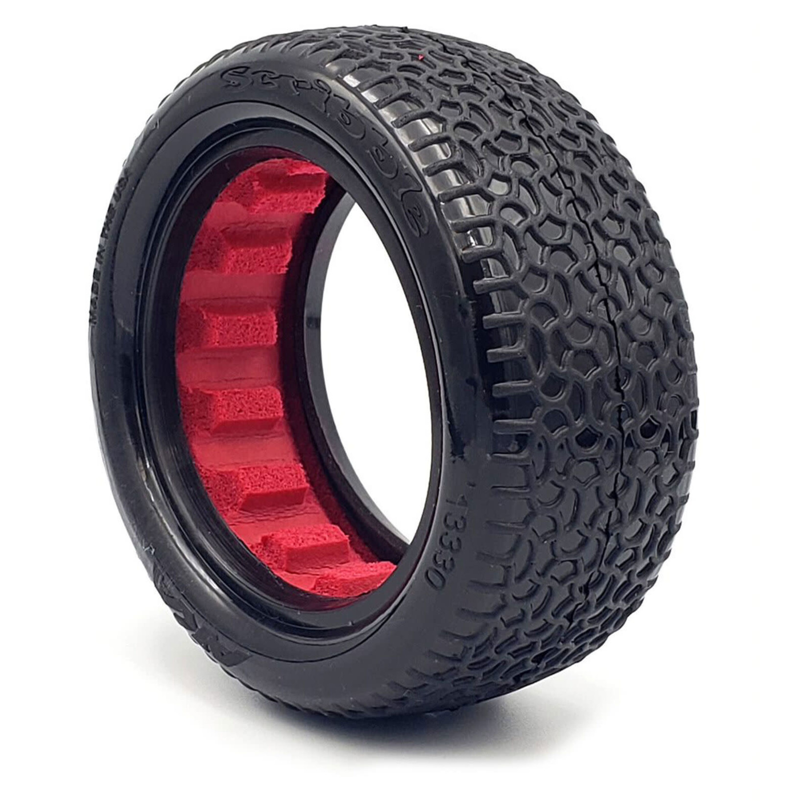 AKA AKA13330CR AKA 1/10 Scribble Front 4WD 2.2 Tires, Clay with Red Inserts (2): Buggy