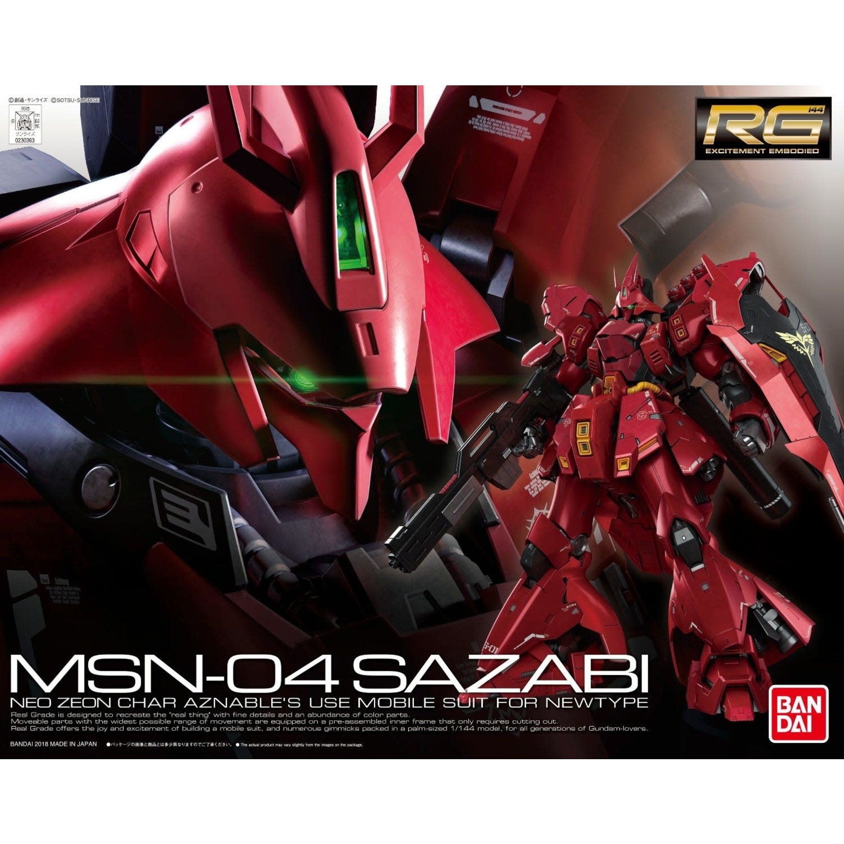 Bandai Bandai 2426271 RG #29 Sazabi Char's Counterattack