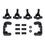Team Associated ASC91985 Associated RC10B6.4 -1mm Scrub Caster & Steering Blocks (Carbon)
