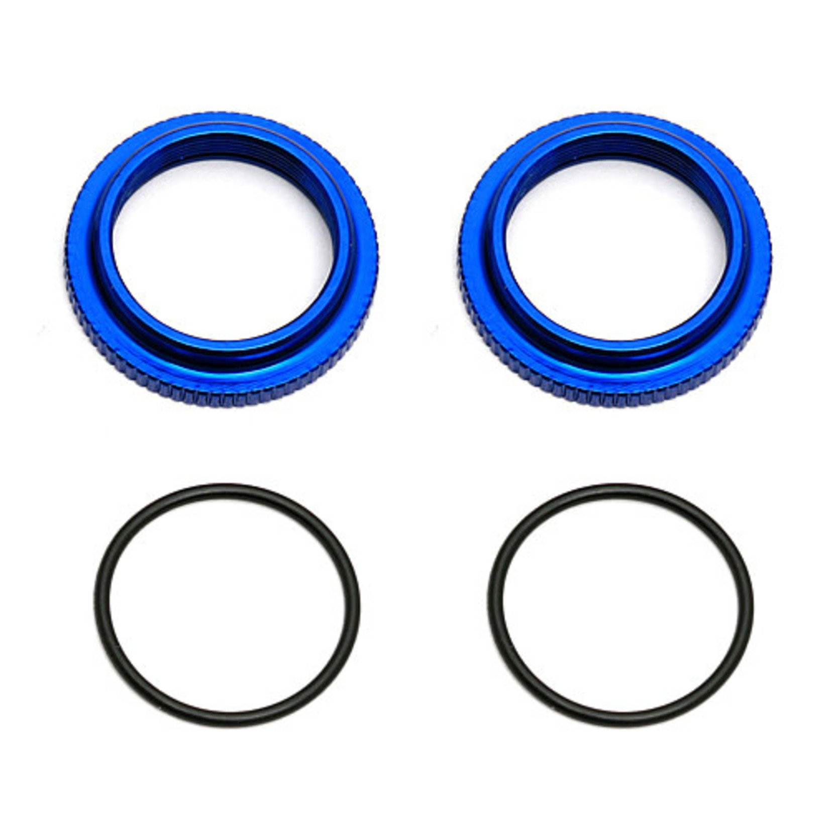 Team Associated **ASC91304 Associated 12mm Big Bore Threaded Collar (Blue) (2)