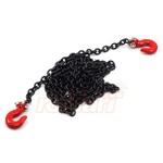 Yeah Racing YEA-YA-0357BK Yeah Racing 96cm 1/10 Crawler Scale Steel Chain Accessory w/Red Hooks (Black)