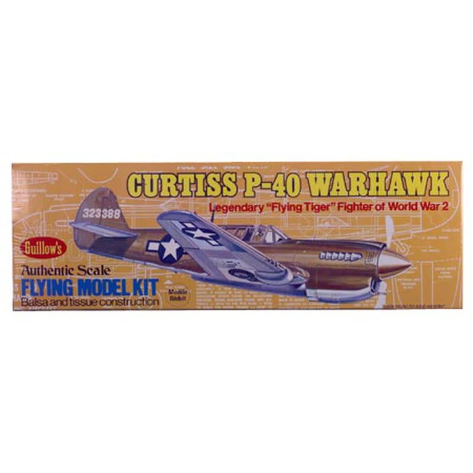 Guillows GUI501 Guillows Curtiss P40 Warhawk Kit, 16.5"