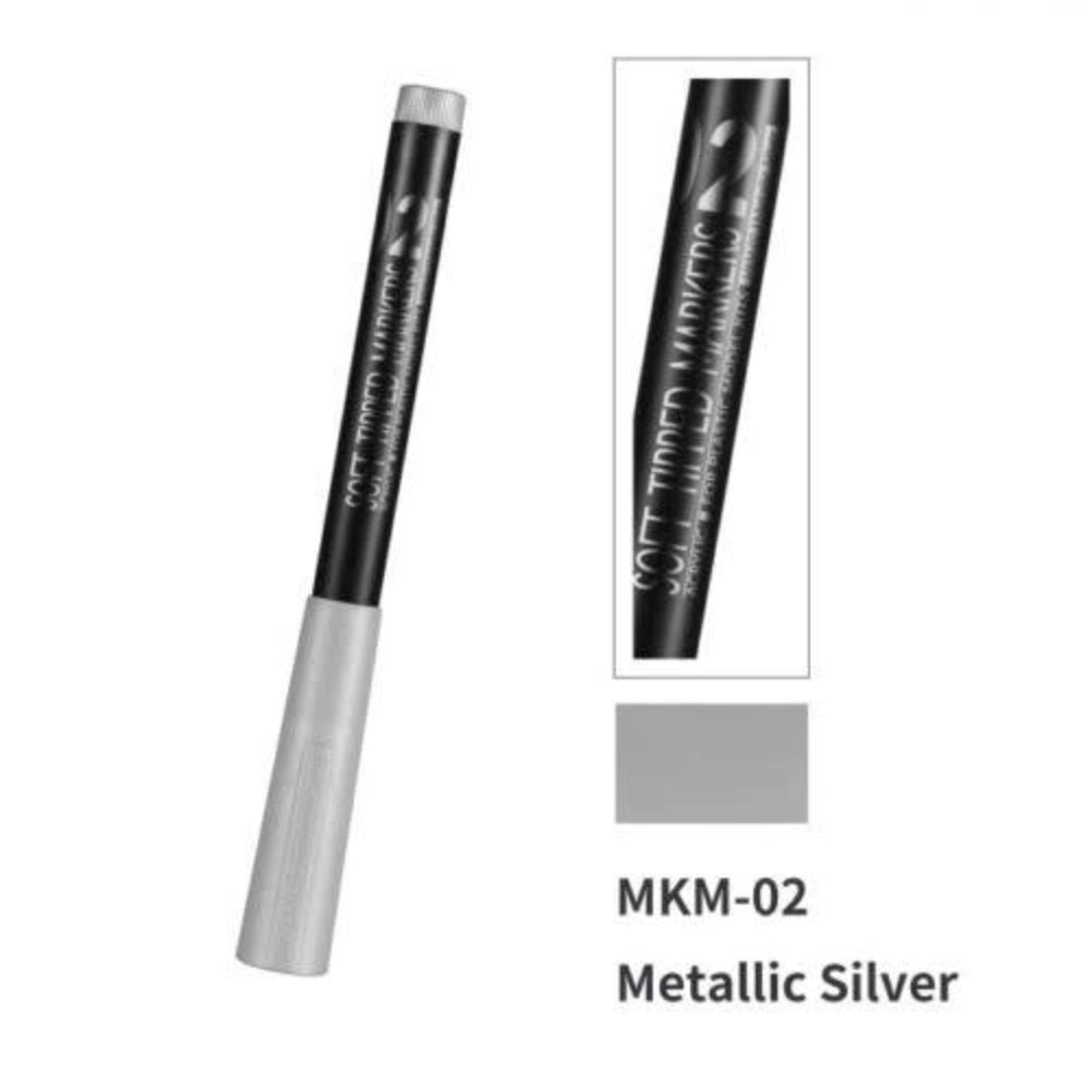 DSPIAE DS-MKM-02 DSPIAE Soft Tipped Markers Metallic Silver