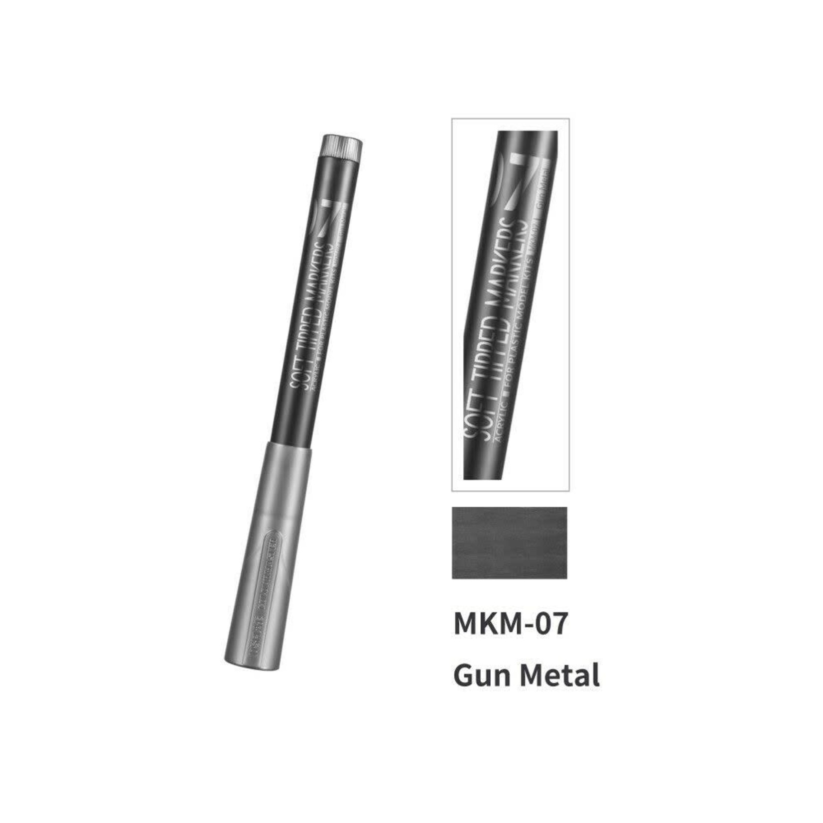 DSPIAE DS-MKM-07 DSPIAE Soft Tipped Markers Metallic Gunmetal