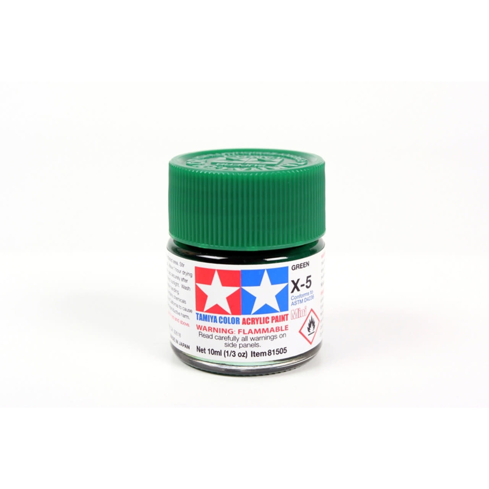 Tamiya TAM81505 Tamiya Acrylic Mini X-5 Green 10ml (1/3oz)