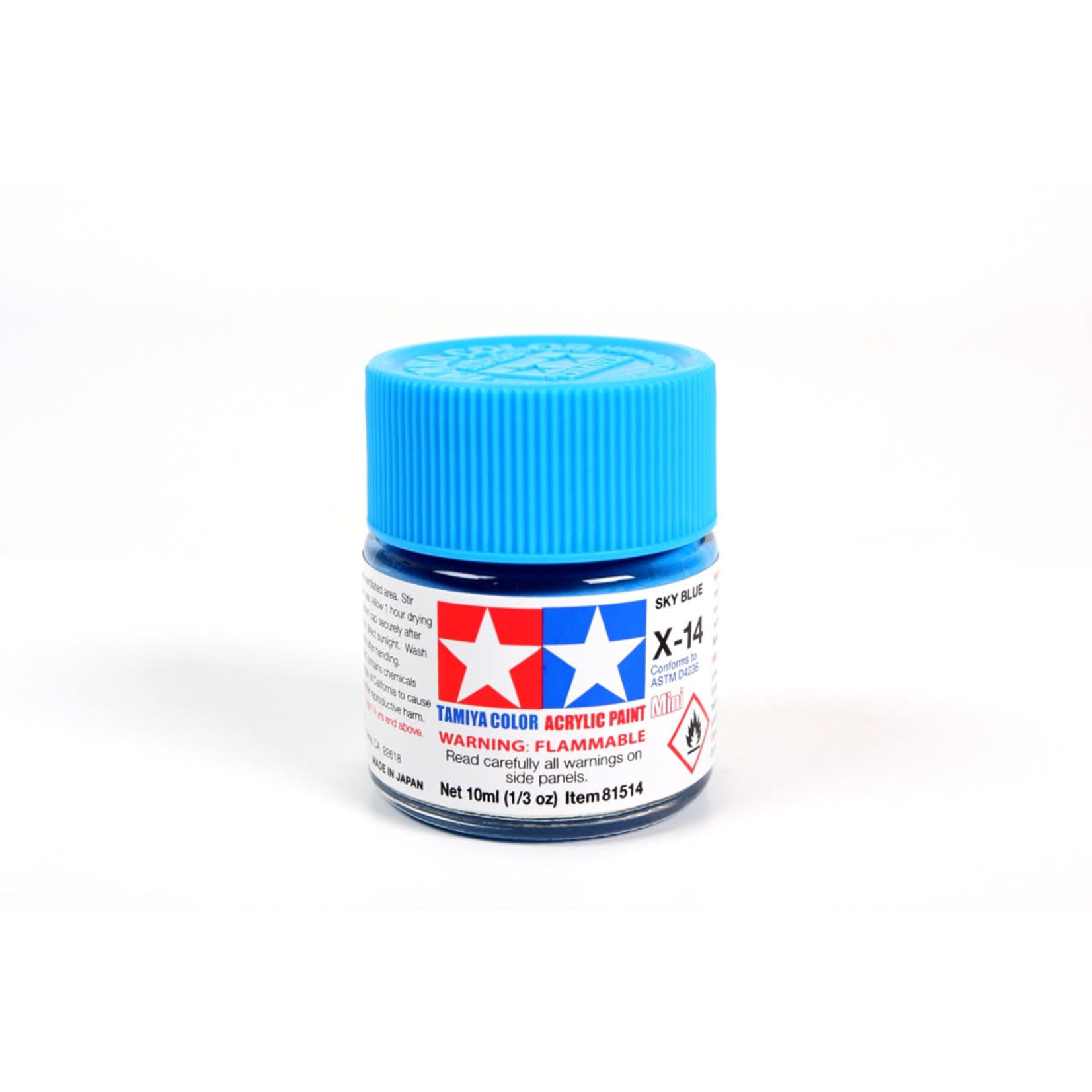 Tamiya TAM81514 Tamiya Acrylic Mini X-14 Sky Blue 10ml (1/3oz)