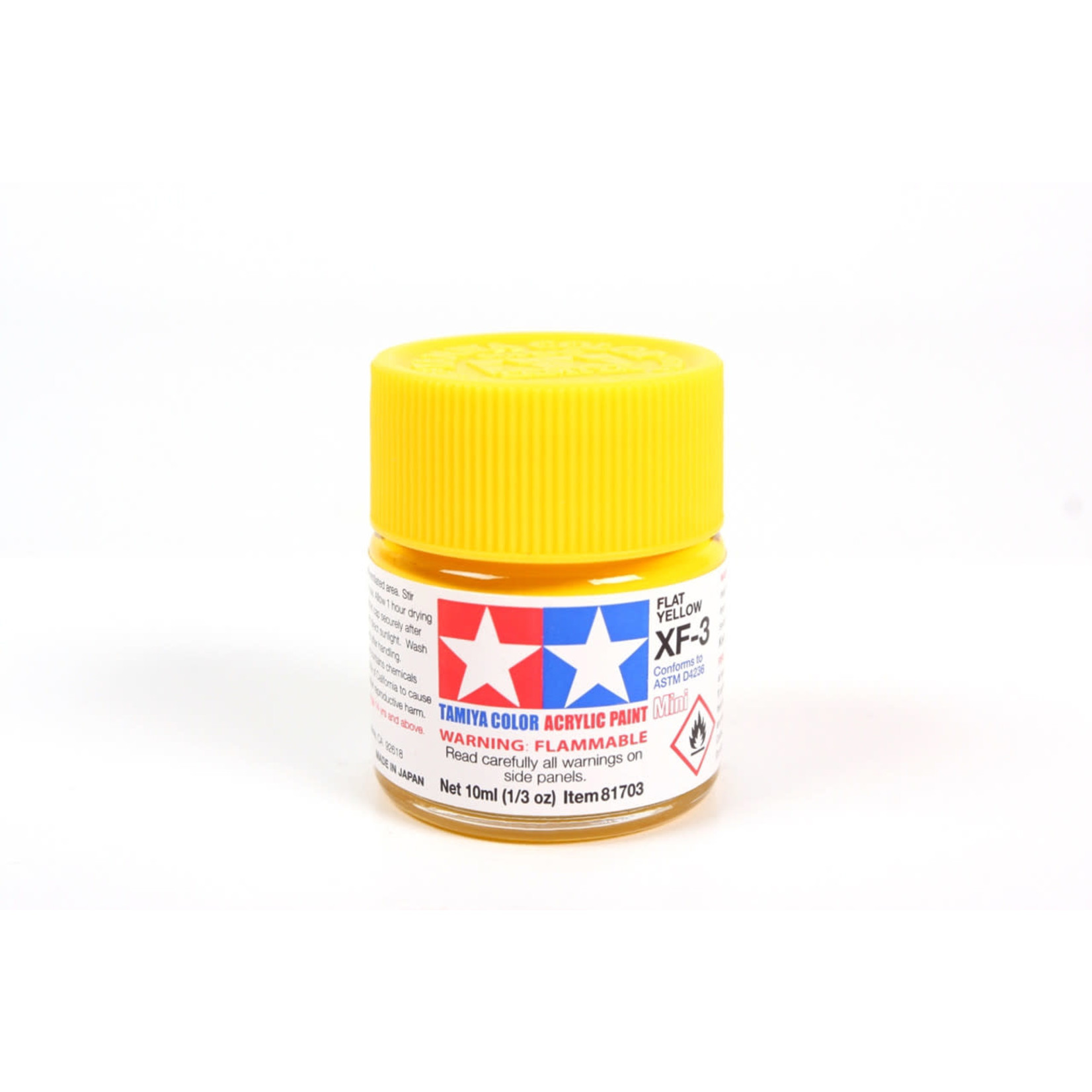 Tamiya TAM81703 Tamiya Acrylic Mini XF-3 Flat Yellow 10ml (1/3oz)