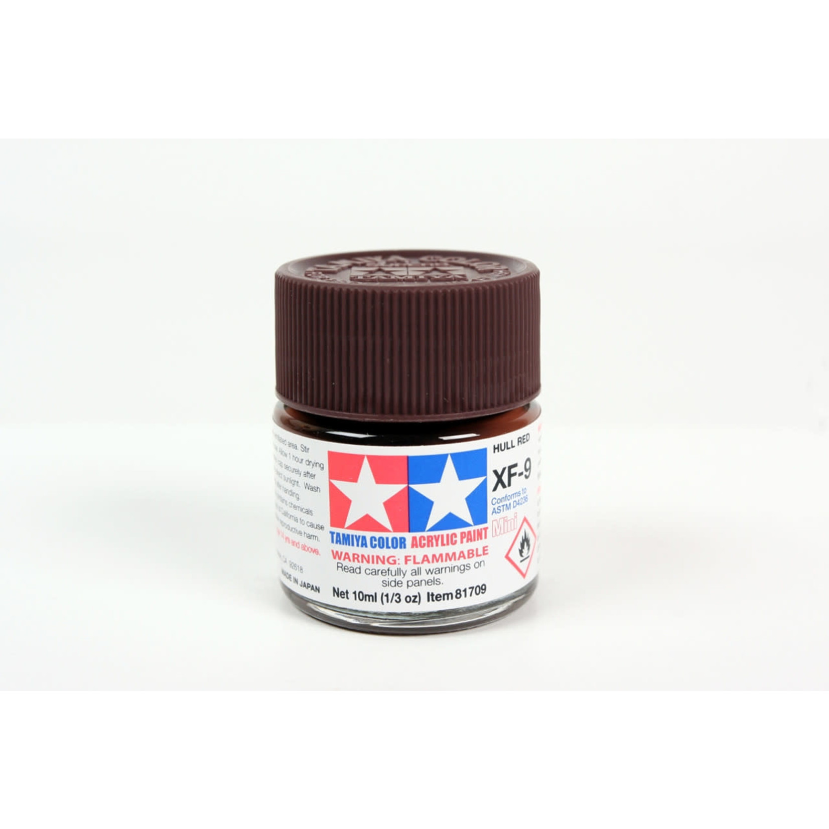 Tamiya TAM81709 Tamiya Acrylic Mini XF-9 Hull Red 10ml (1/3oz)