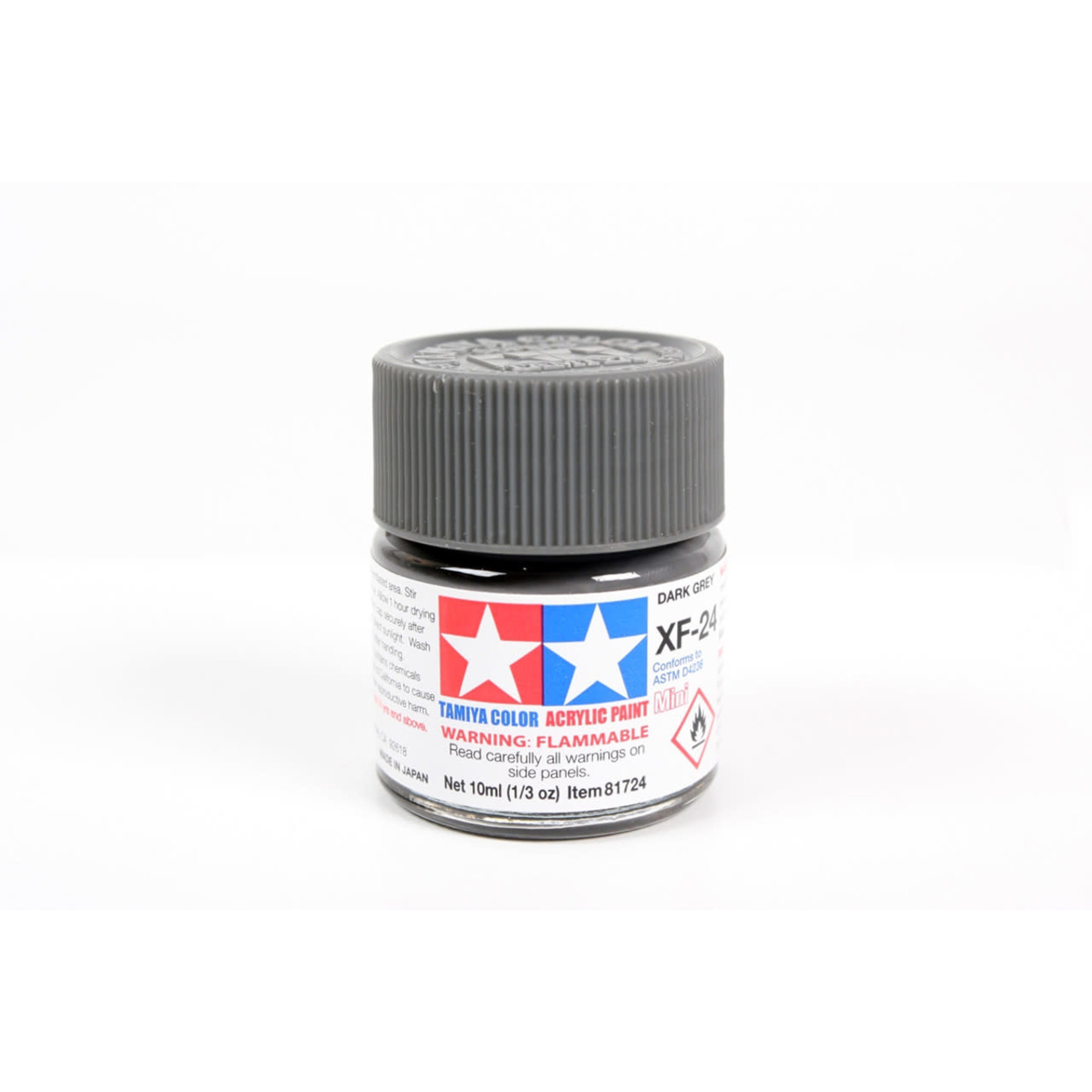 Tamiya TAM81724 Tamiya Acrylic Mini XF-24 Dark Grey 10ml (1/3oz)