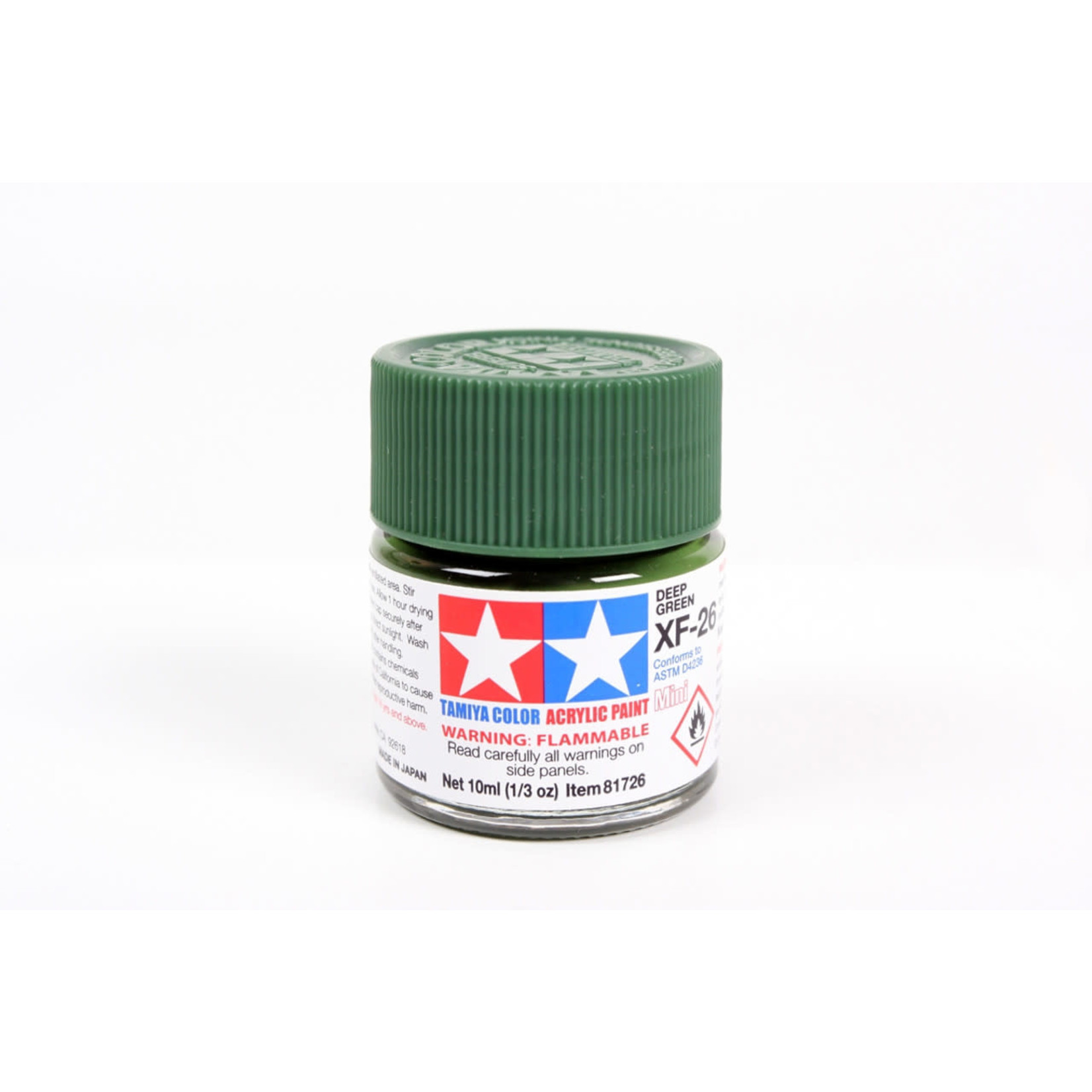 Tamiya TAM81726 Tamiya Acrylic Mini XF-26 Deep Green 10ml (1/3oz)