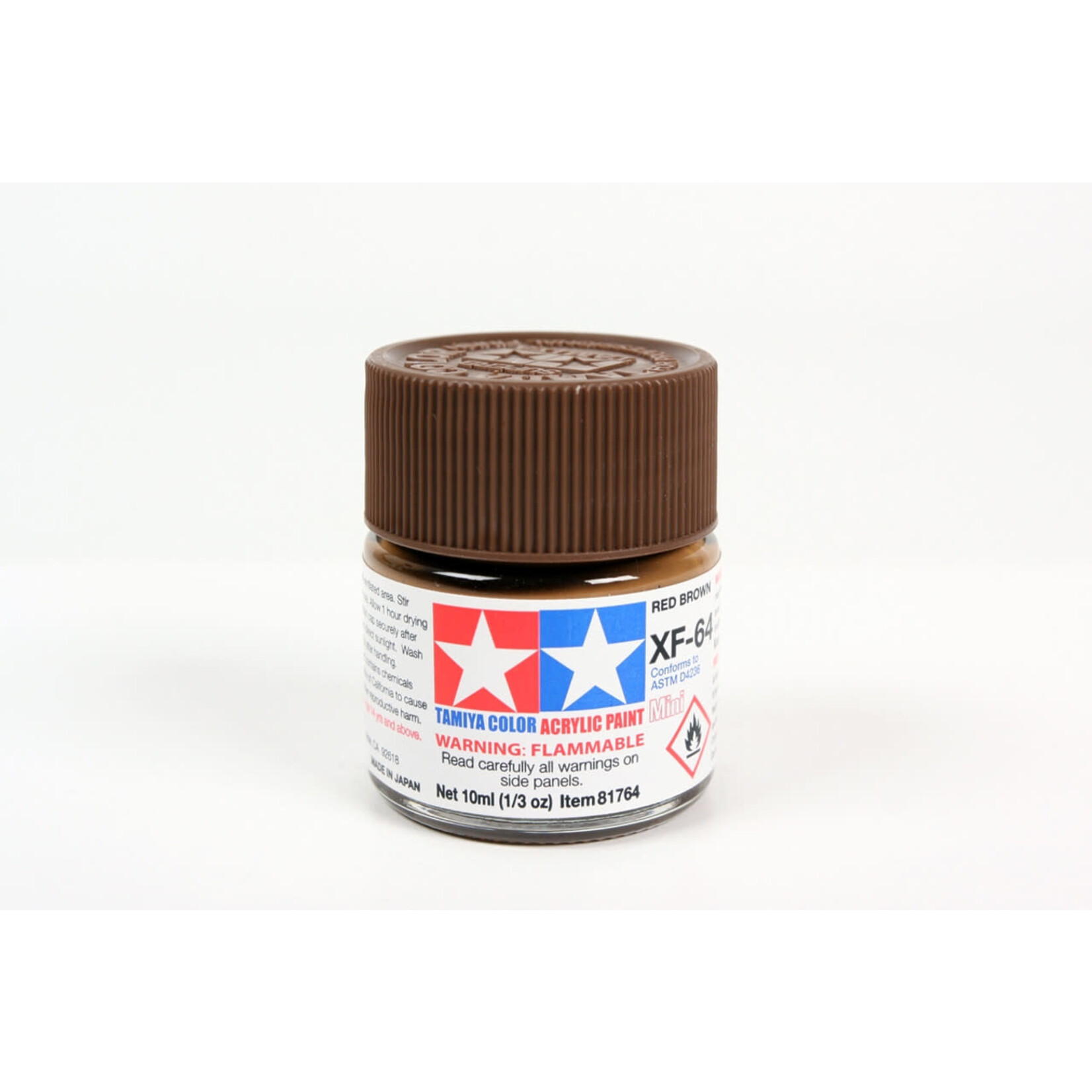 Tamiya TAM81764 Tamiya Acrylic Mini XF-64 Red Brown 10ml (1/3oz)