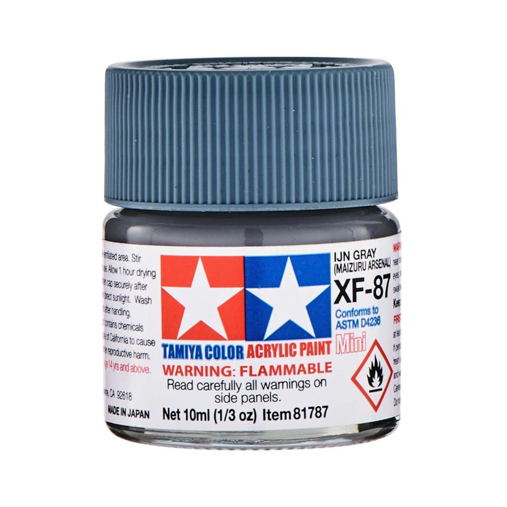 Tamiya TAM81787 Tamiya Acrylic Mini XF-87 IJN Gray 10ml 10ml (1/3oz)