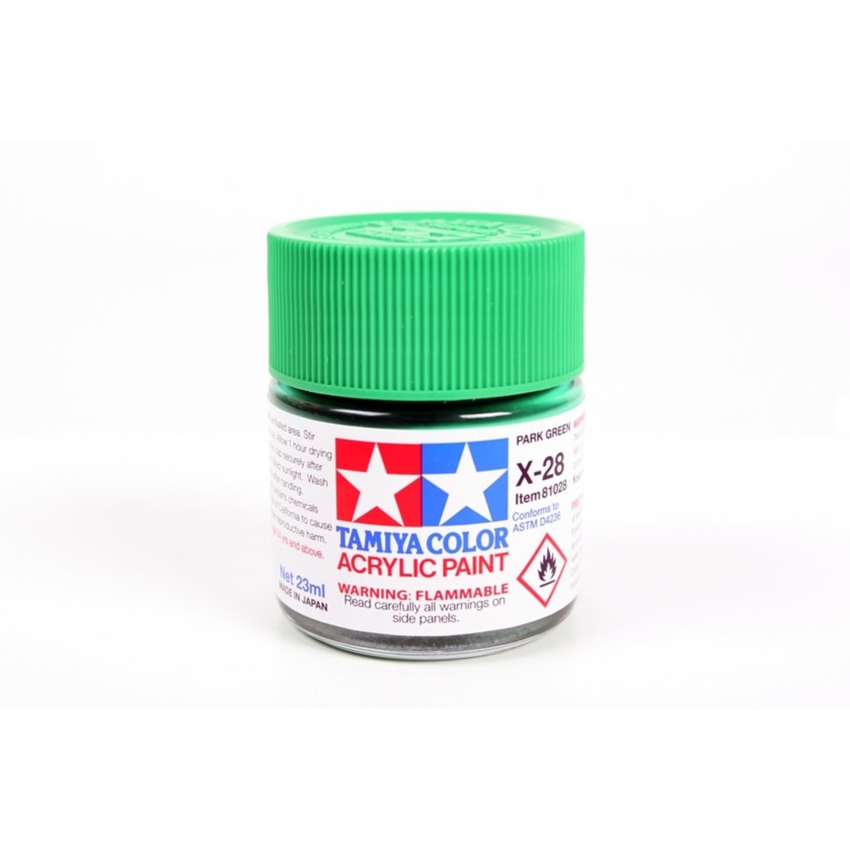 Tamiya TAM81028 Tamiya Acrylic X-28 Gloss Park Green 23ml