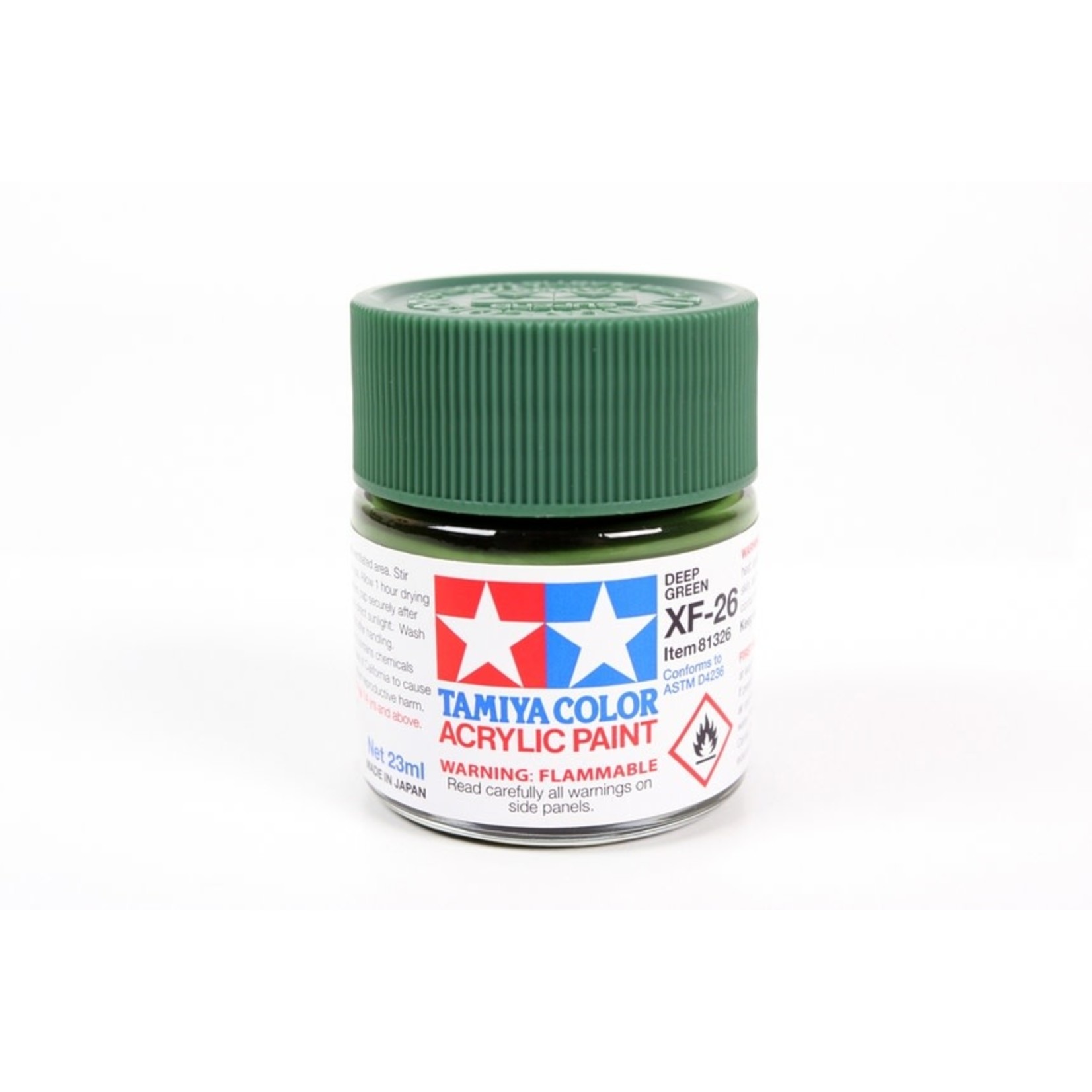 Tamiya TAM81326 Tamiya Acrylic XF-26 Flat Deep Green 23ml