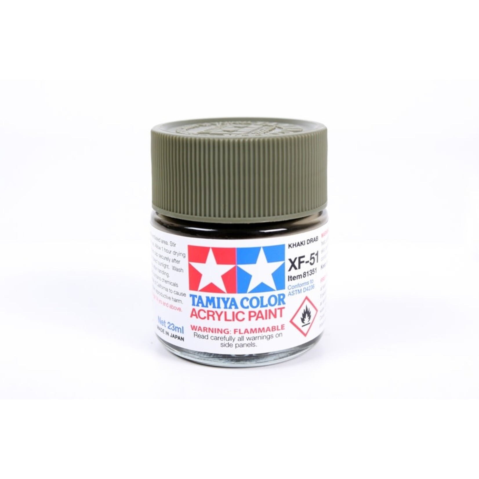 Tamiya TAM81351 Tamiya Acrylic XF-51 Flat Khaki Drab 23ml