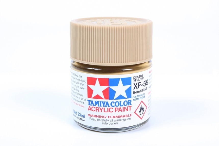 thumbnail image 2 of Tamiya 81359 Acrylic Paint – XF-59 Desert Yellow Matt, 23ml Bottle – New 2 of 6