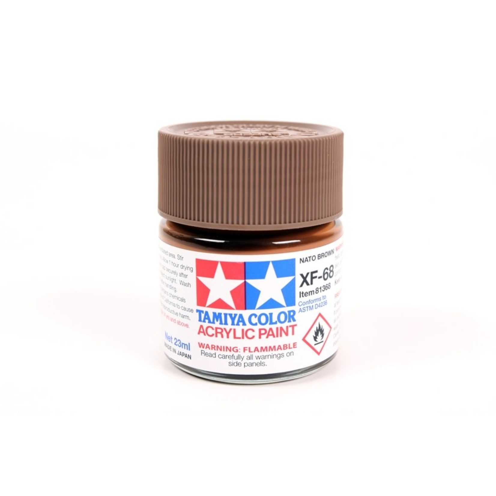 Tamiya TAM81368 Tamiya Acrylic XF-68 NATO Brown 23ml