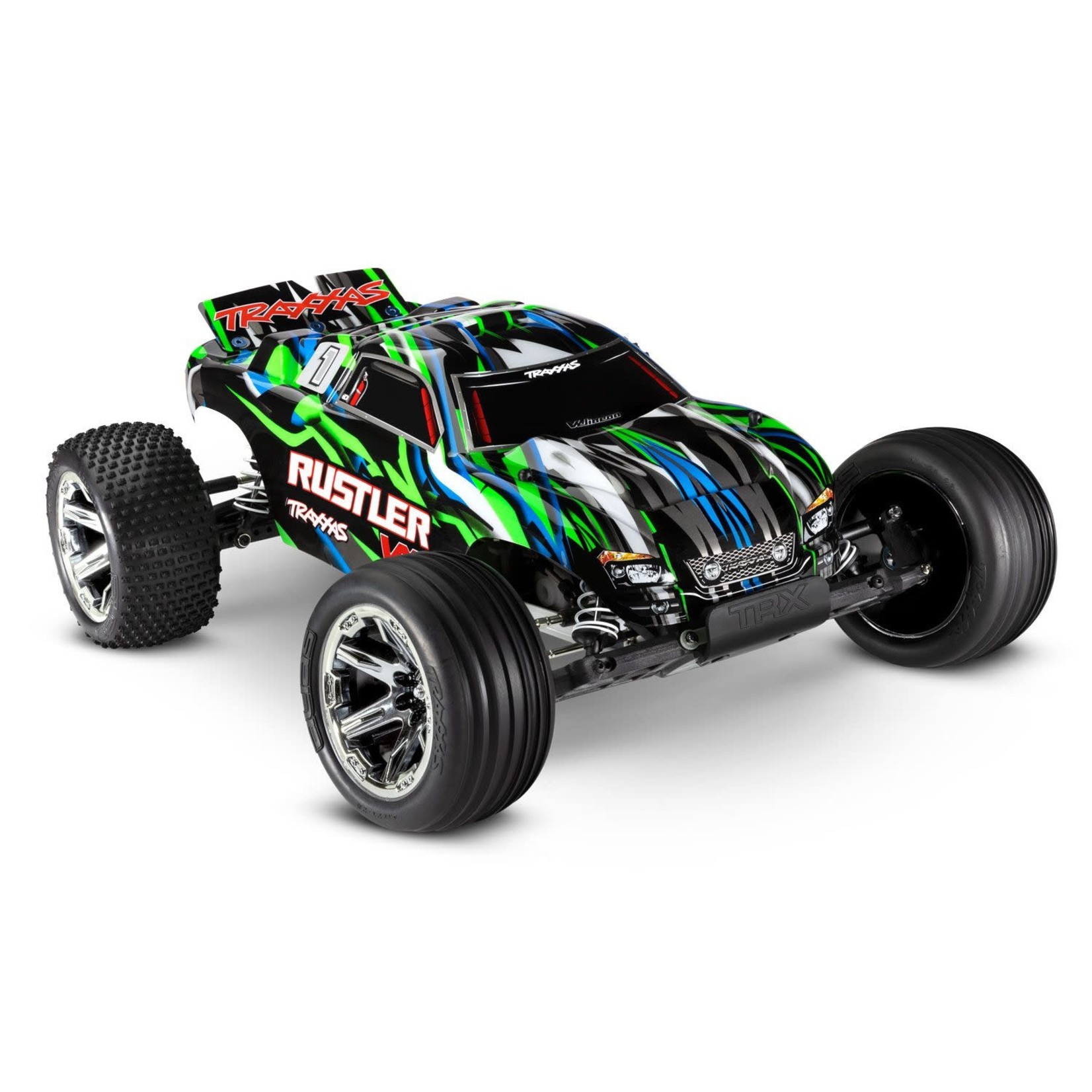 Traxxas TRA37076-74-GRN Traxxas Rustler VXL w/Magnum 272R Green