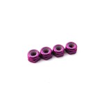 Hiro-Seiko HSI 69852 Hiro-Seiko 3mm Alloy Nylon Nut (S_Size) Purple (4pcs)