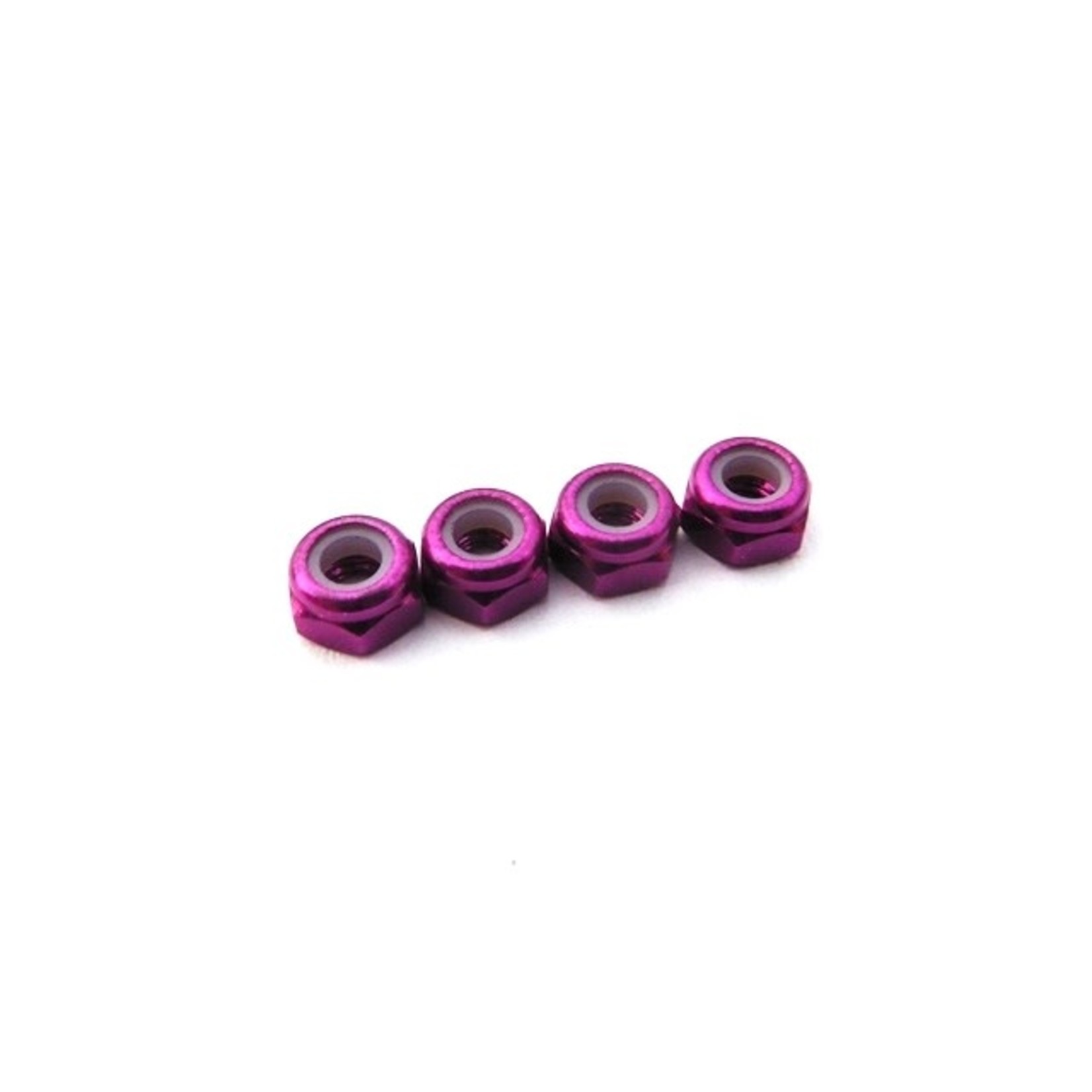 Hiro seiko Hiro Seiko69852 Hiro Seiko 3mm Alloy Nylon Nut (S_Size) Purple (4pcs)