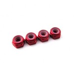 Hiro seiko HSI 3mm Alloy Nylon Nut (S_Size)  Red (4pcs)