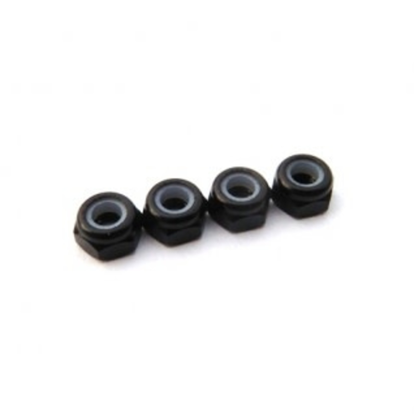 Hiro seiko HSI 3mm Alloy Nylon Nut (S_Size)  Black (4pcs)