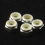 Hiro-Seiko HSI 69224 Hiro-Seiko 4mm Alloy Lock Nuts Silver (5pcs)