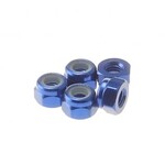 Hiro-Seiko HSI 69220 Hiro-Seiko 3mm Alloy Nylon Nut Yokomo Blue (5pcs)