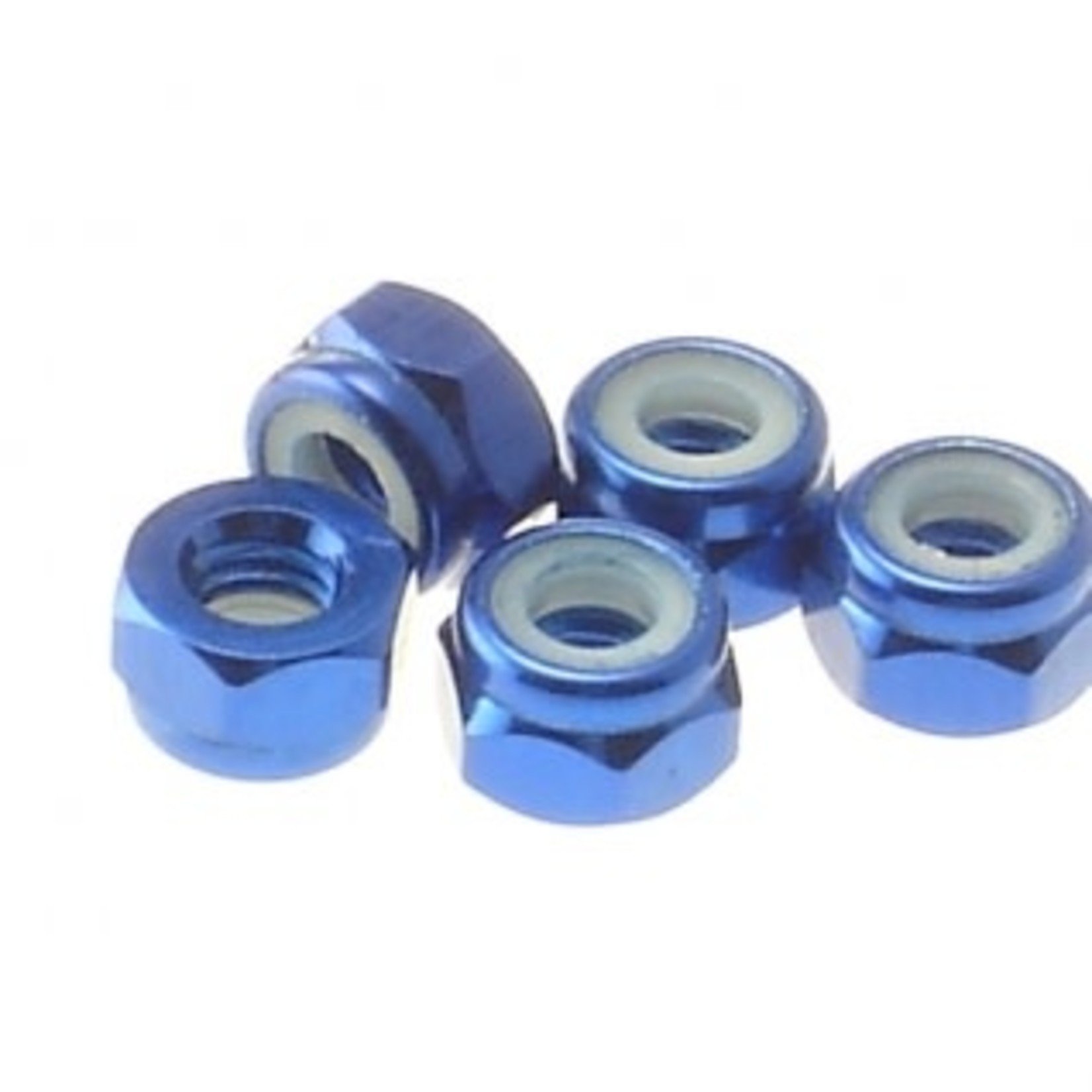 Hiro-Seiko HSI 69226 Hiro-Seiko 4mm Alloy Lock Nuts Yokomo Blue (5pcs)